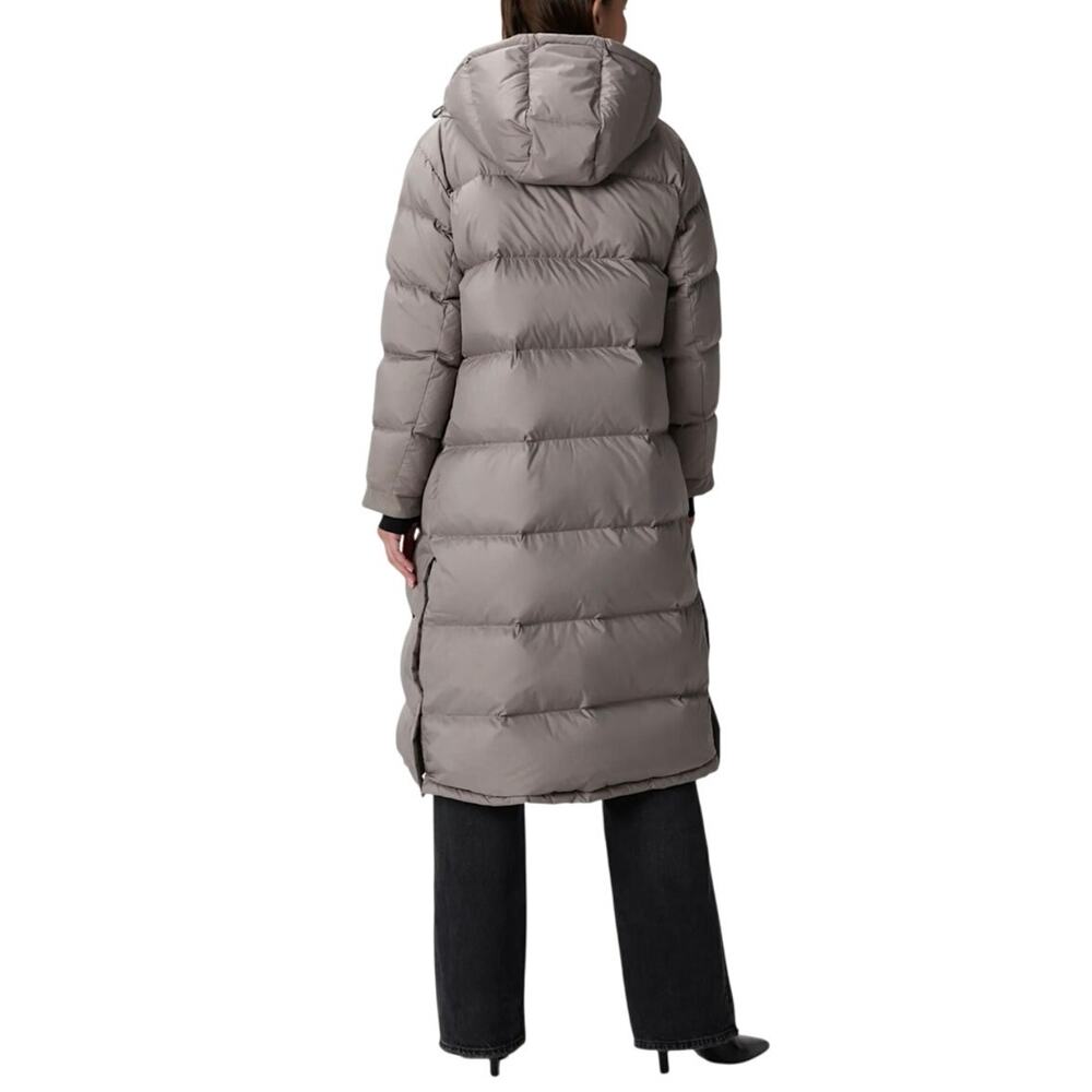 New Quince Women's Small Responsible Down Long Puffer Jacket Morel Gray 0177 - Picture 2 of 10